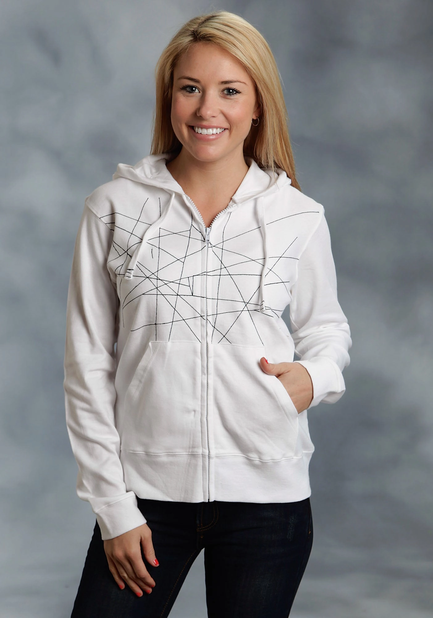 Comfy Essentials Ouray Womens White 100% Cotton USA Stitches Hoodie
