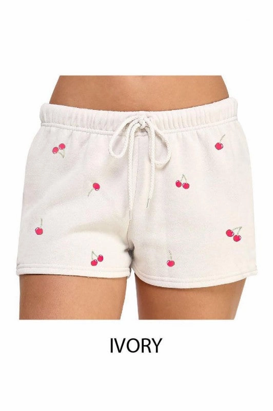 sequined details Evelyn Basic Fleece Cut-edge Shorts