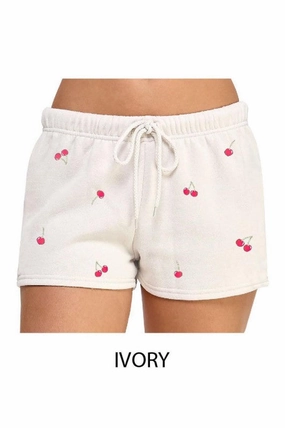 sequined details Evelyn Basic Fleece Cut-edge Shorts