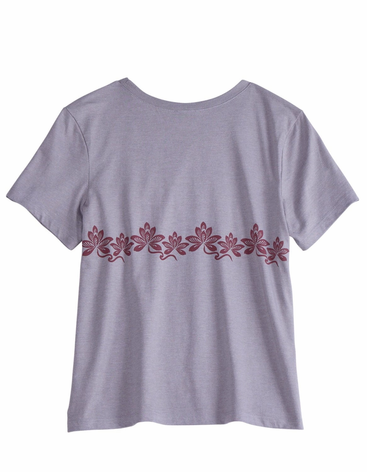 Tin Haul Womens Floral Border Grey Cotton Blend S/S T-Shirt Durable Material