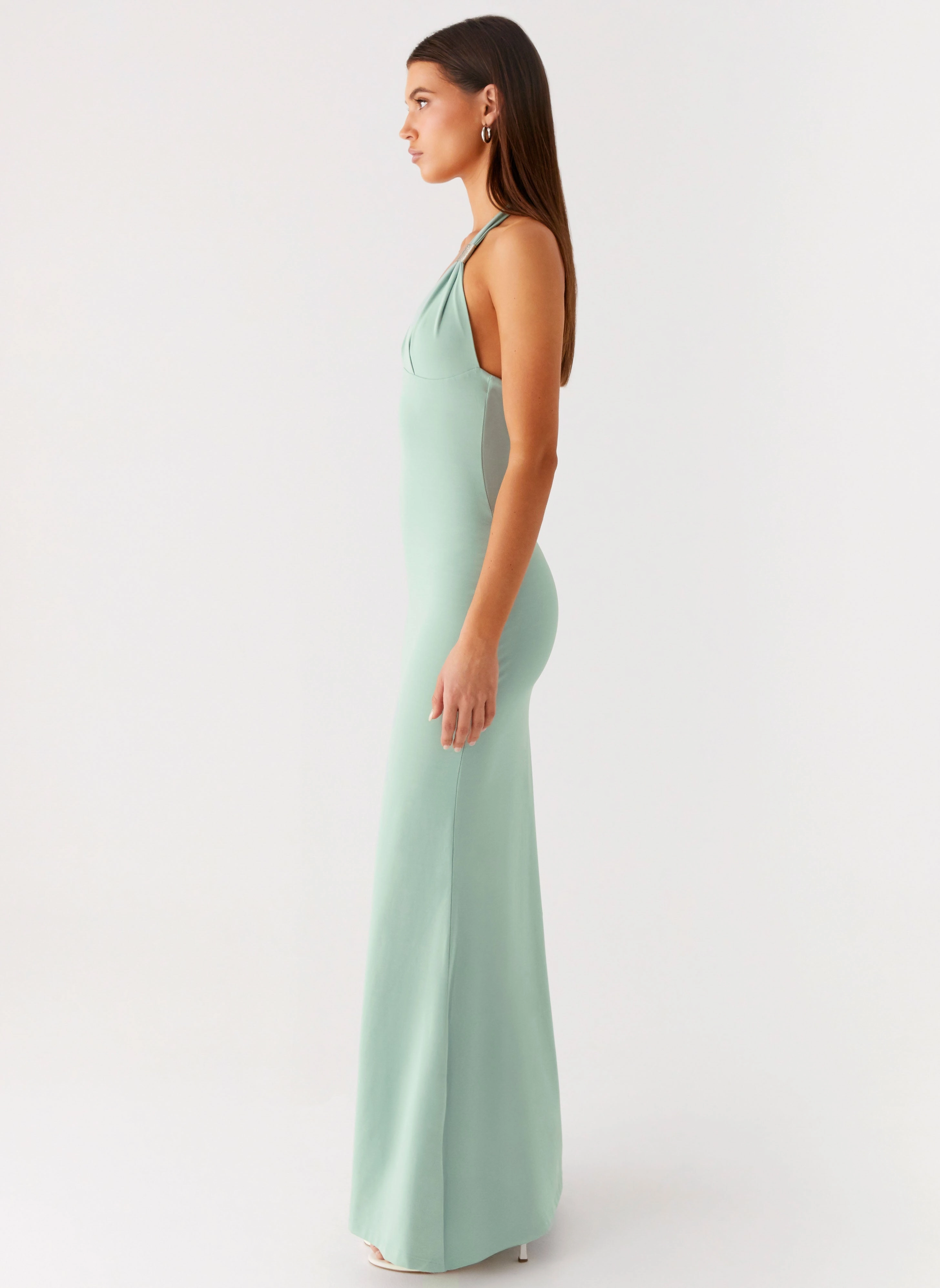 Fern Valley Maxi Dress - Sage Slim-fit