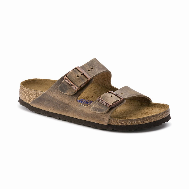 Simple Lifestyle Slides Women's Arizona Soft Footbed Tobacco Oiled Leather
