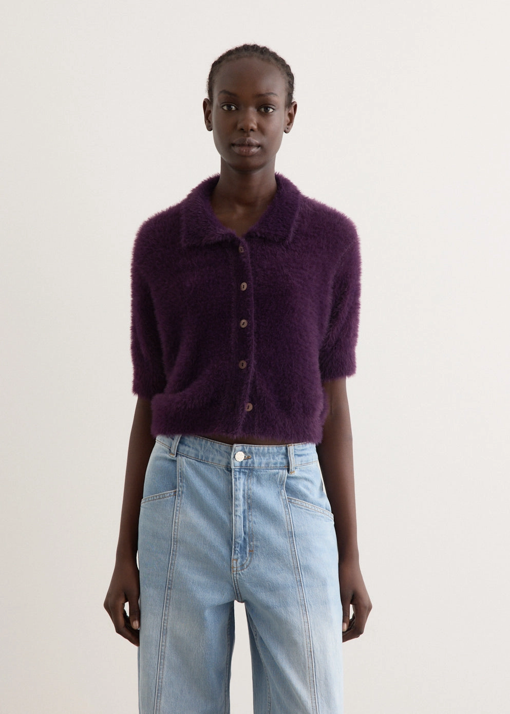 Cristin Fluffy Cardigan Temperature Regulating Lining FadeResistant Yarn