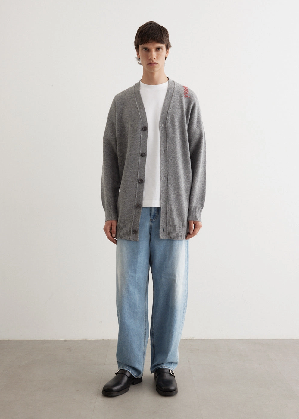 Crisp Walk Look City Chill Style Oversized Embroidered Logo Cardigan