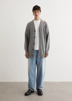 Crisp Walk Look City Chill Style Oversized Embroidered Logo Cardigan