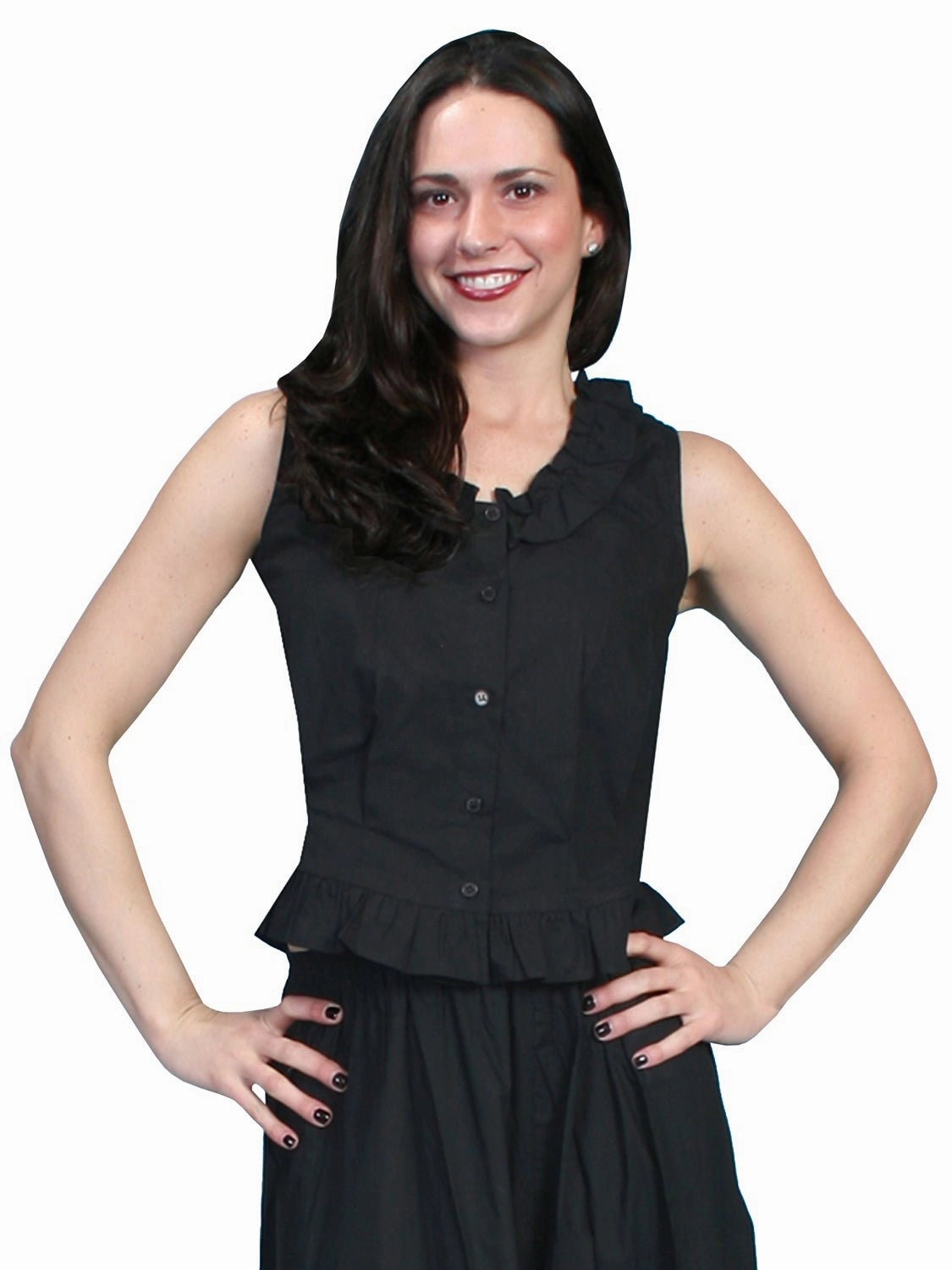 Trendsetter Choice Scully Rangewear Womens Black 100% Cotton Ruffle Camisole