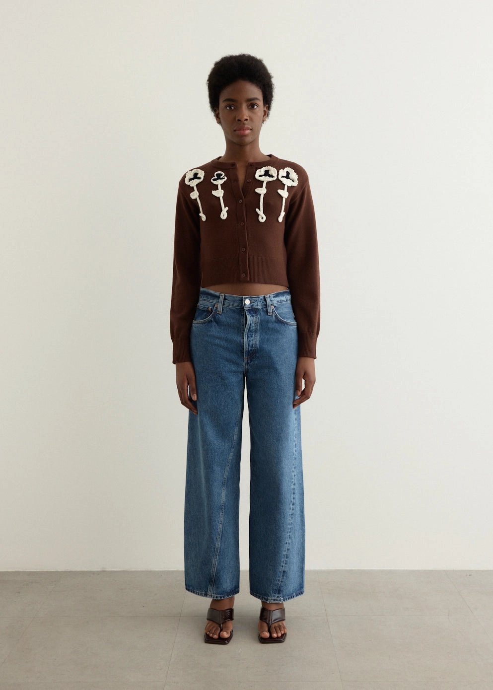 Natural Odor Control Ultra Soft Pansy Flower Cardigan