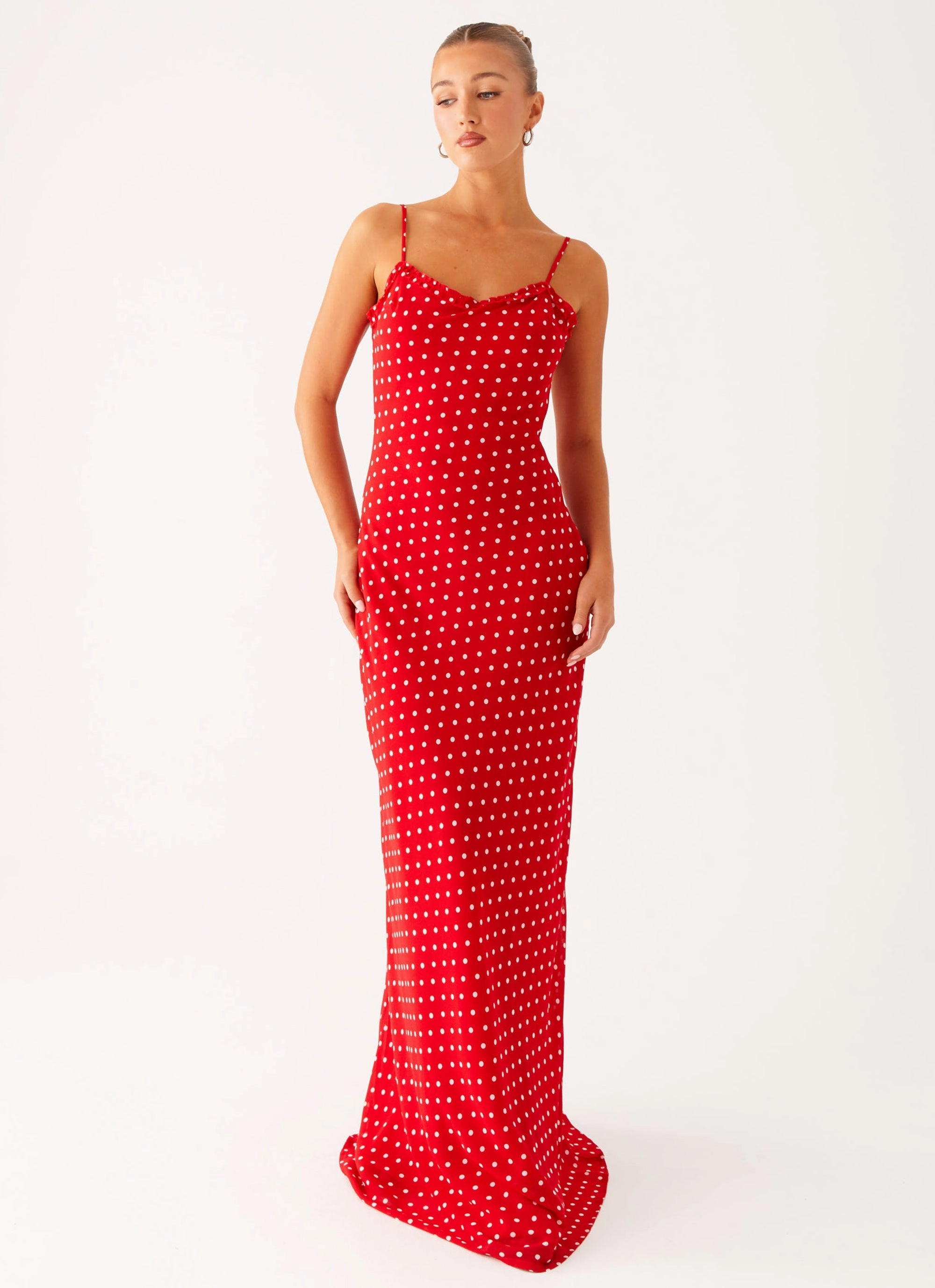 Pareo Maxi Dress - Red Polka Dot Fresh Motion