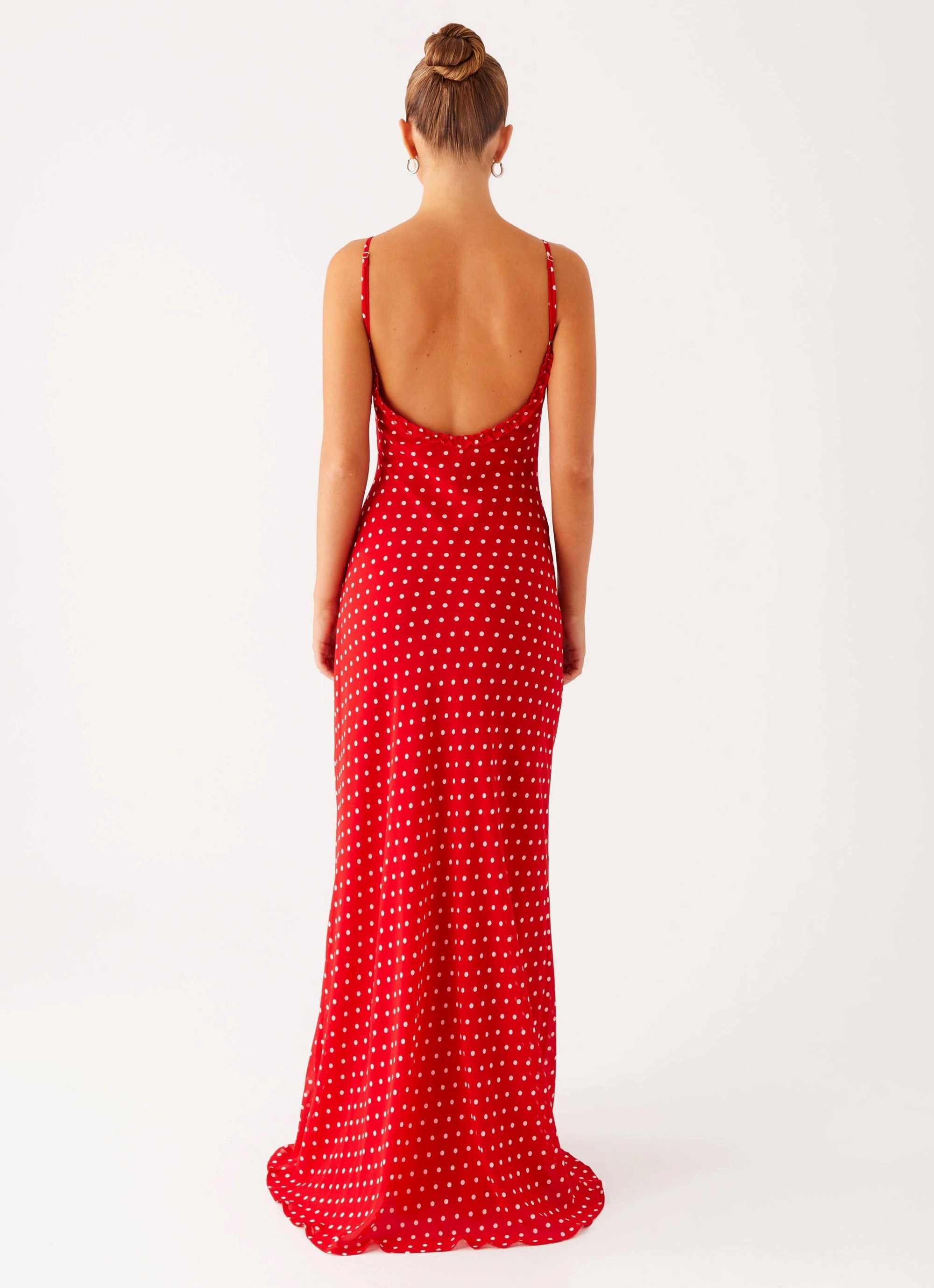 Polished office dress Pareo Maxi Dress - Red Polka Dot