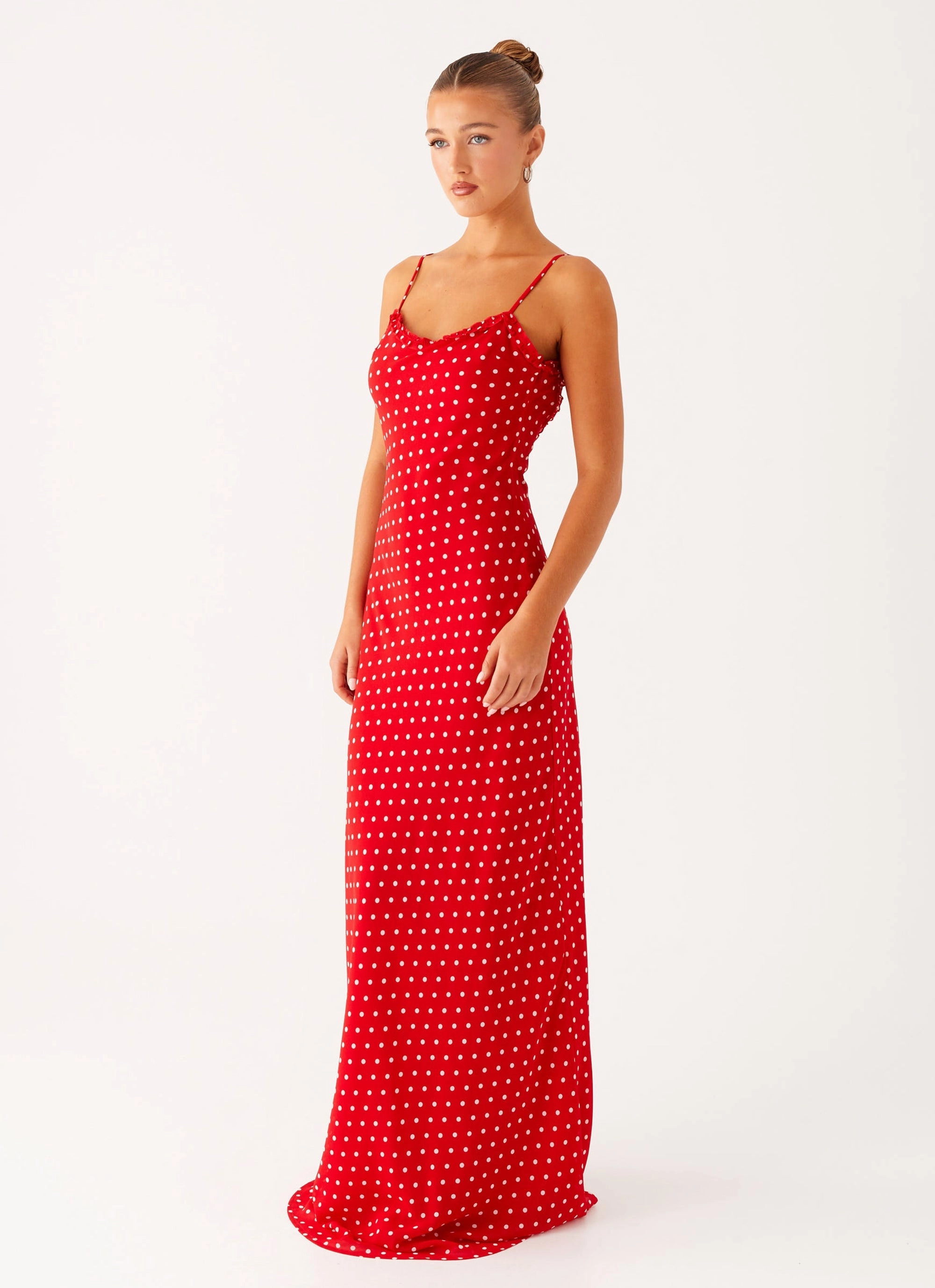 Pareo Maxi Dress - Red Polka Dot Subtle Flex