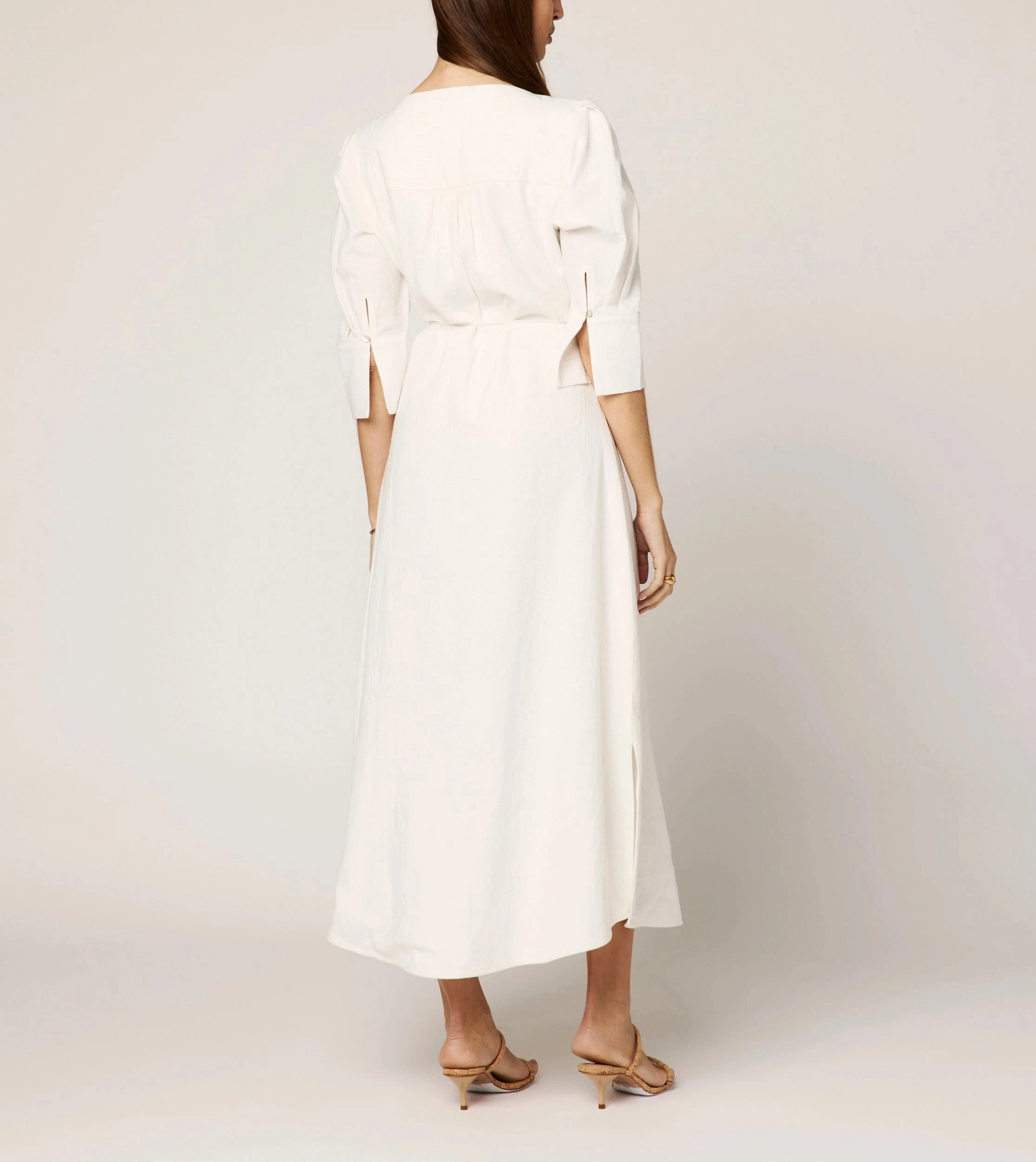 Natural Drape Paria Midi Dress | Ivory