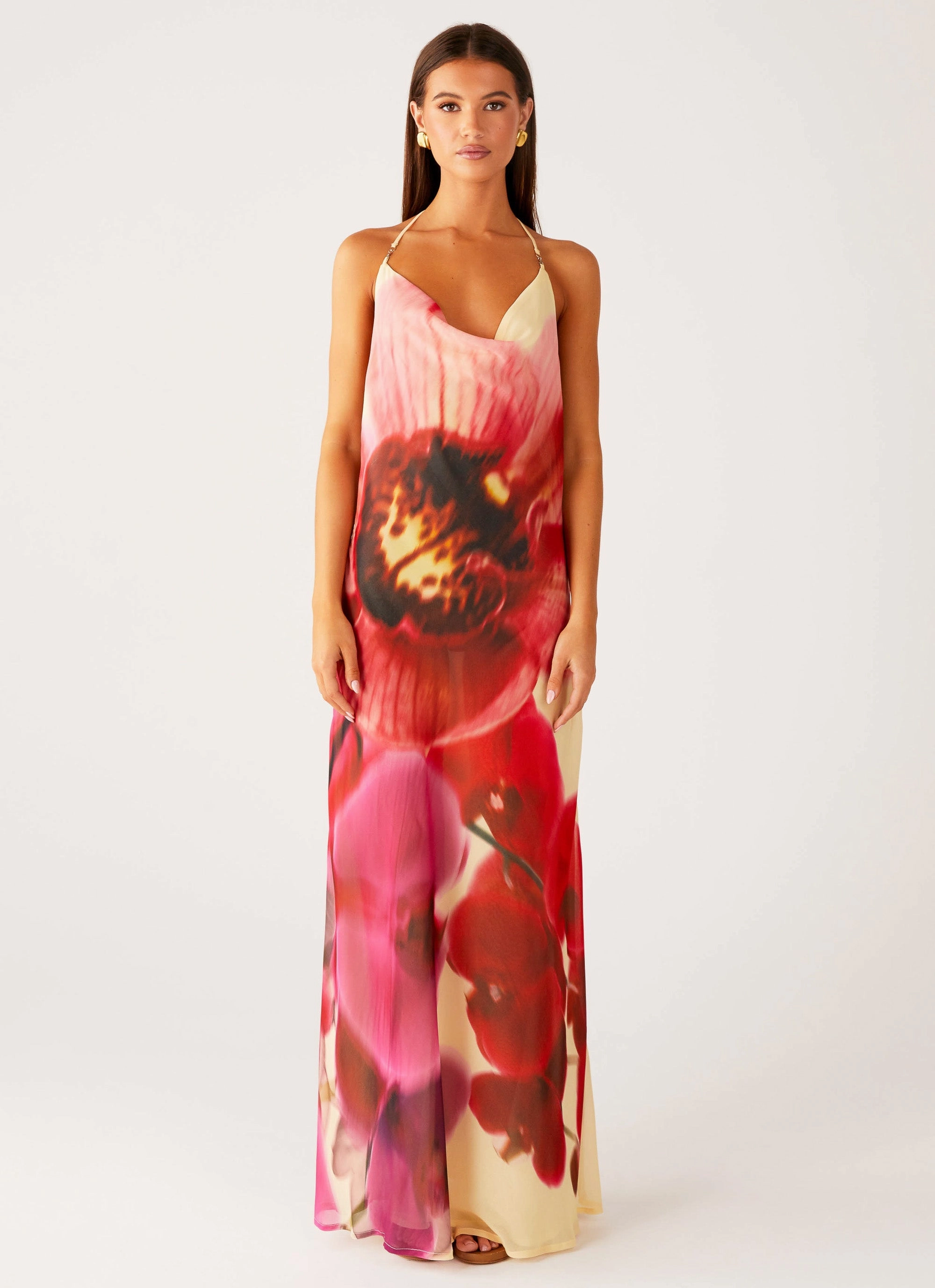 Morning Crush Cowl Maxi Dress - Yellow Bloom Bright Appeal Soft Layering