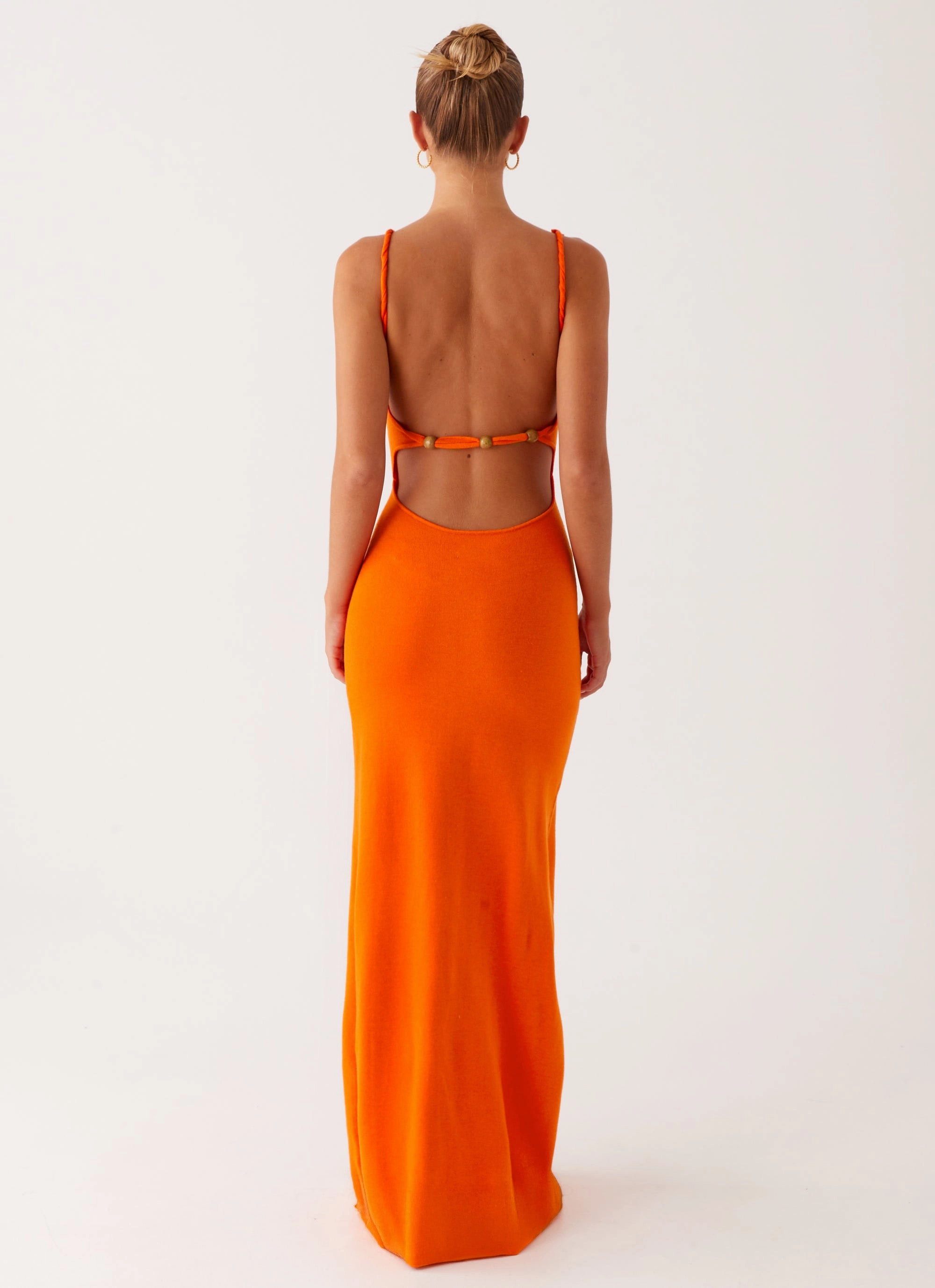 Subtle Flex Cozy Base Elaina Knit Maxi Dress - Orange