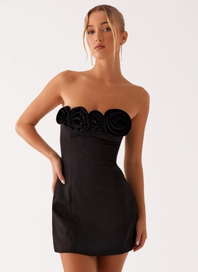 Patsie Strapless Mini Dress - Black Minimalist Fit