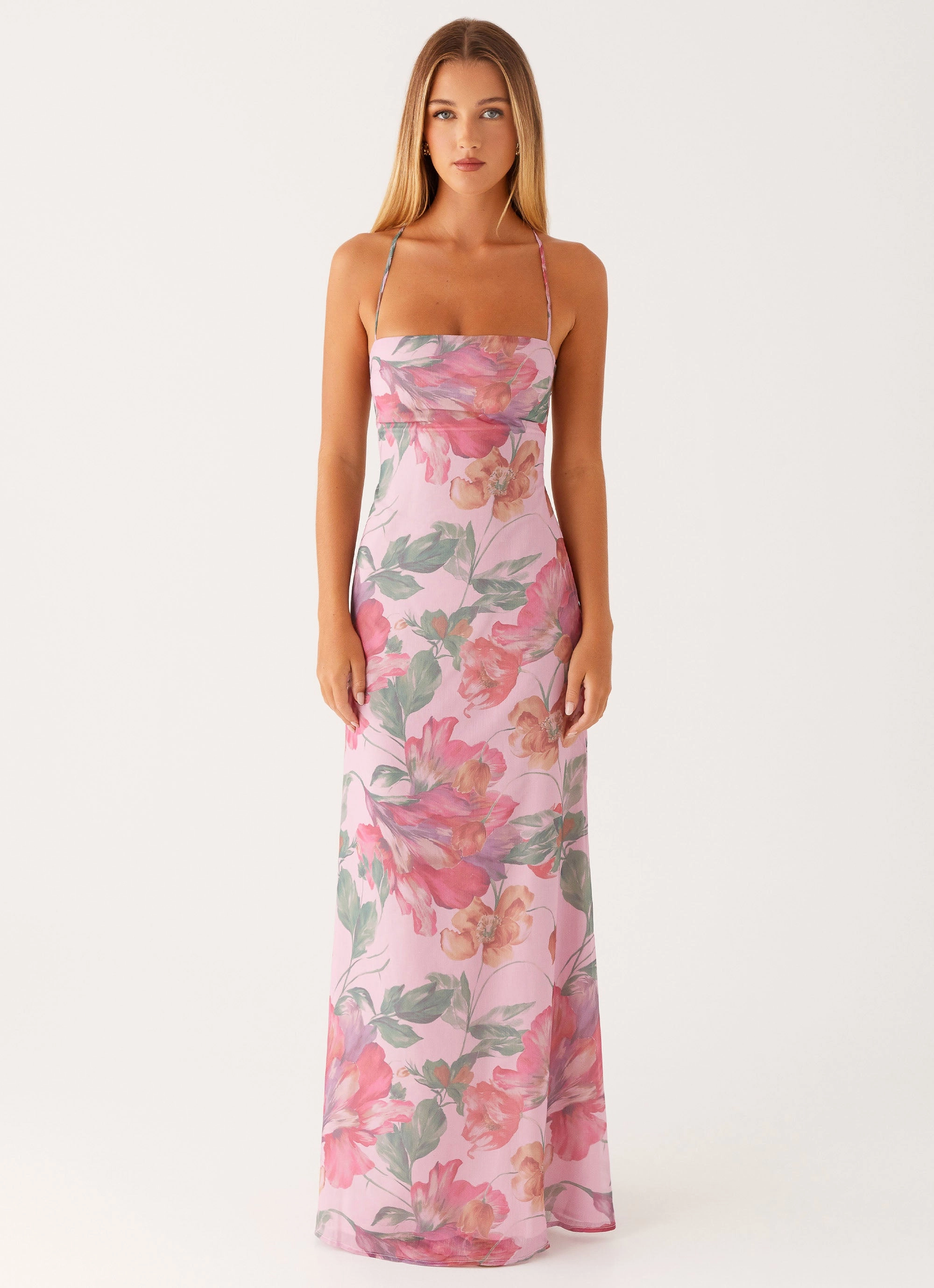 Peggy Maxi Dress - Pink Floral Fashion Essential Reversible-Style