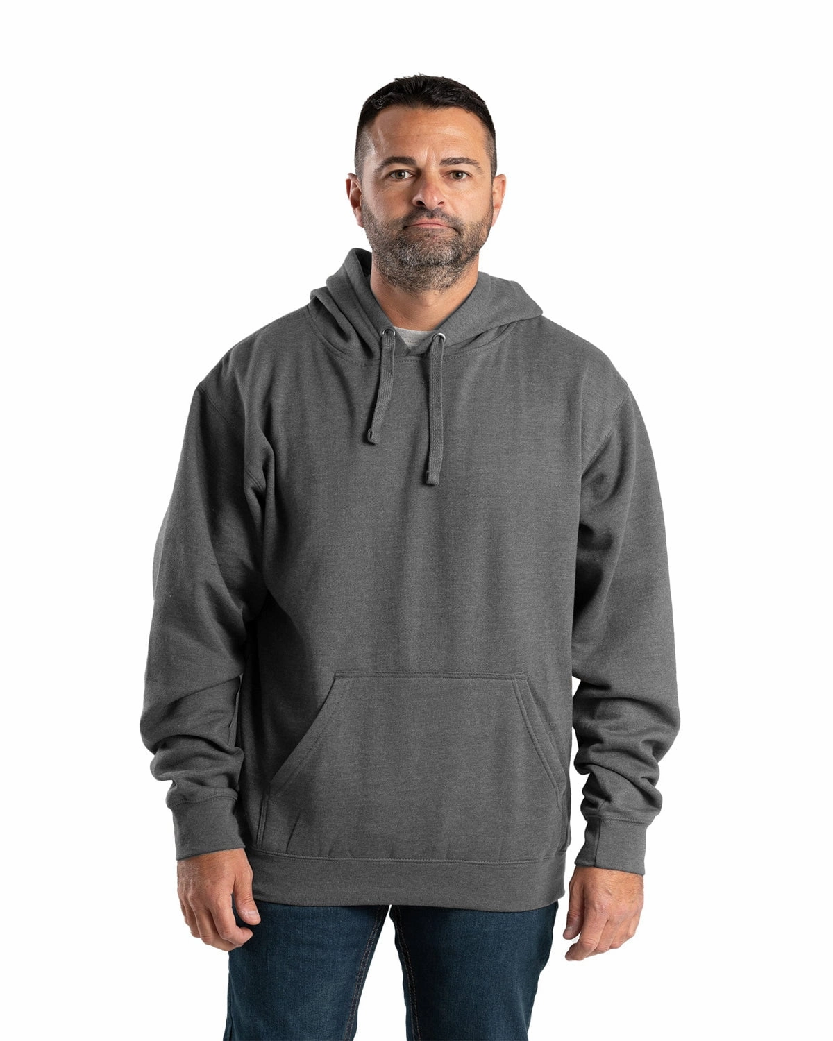 Berne Mens Graphite Cotton Blend Pullover Hooded Sweatshirt Weekend Casual Iconic look
