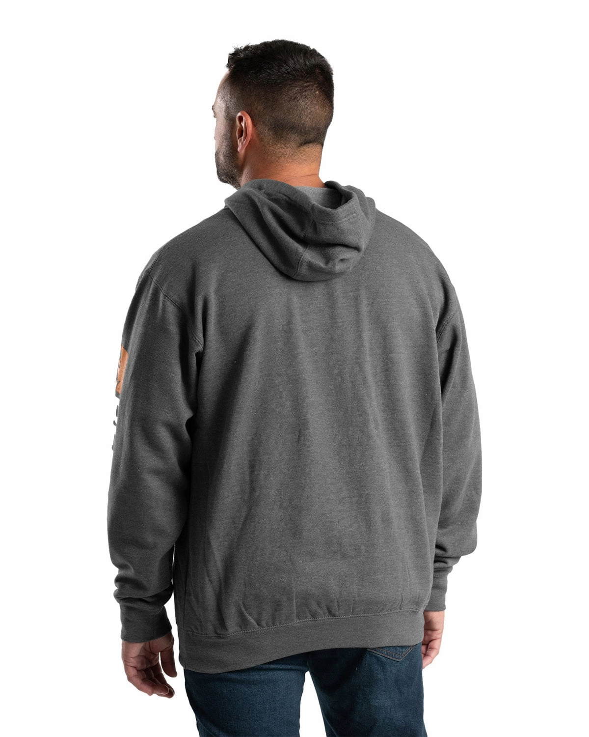 Berne Mens Graphite Cotton Blend Pullover Hooded Sweatshirt Easy Care Material