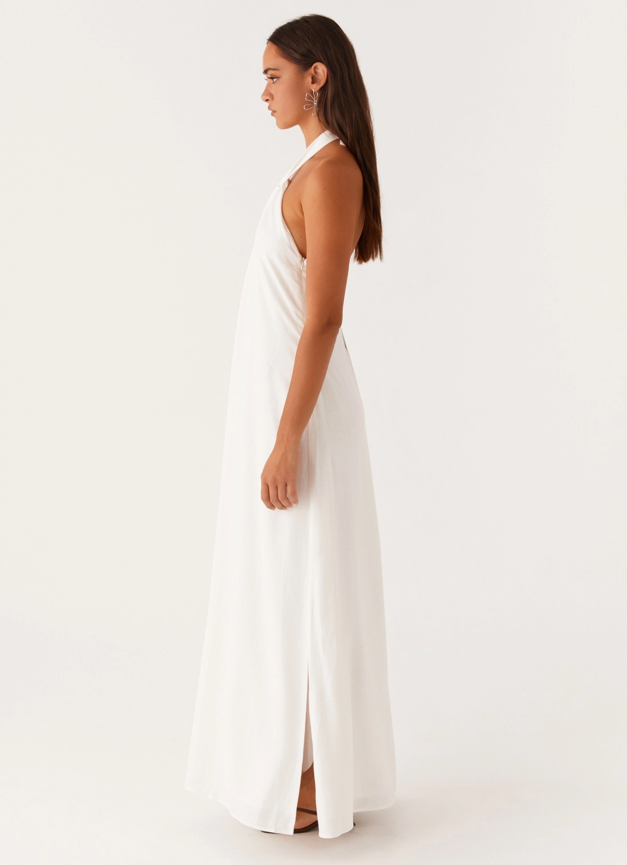 Golden Child Linen Maxi Dress - White Lounge Comfort
