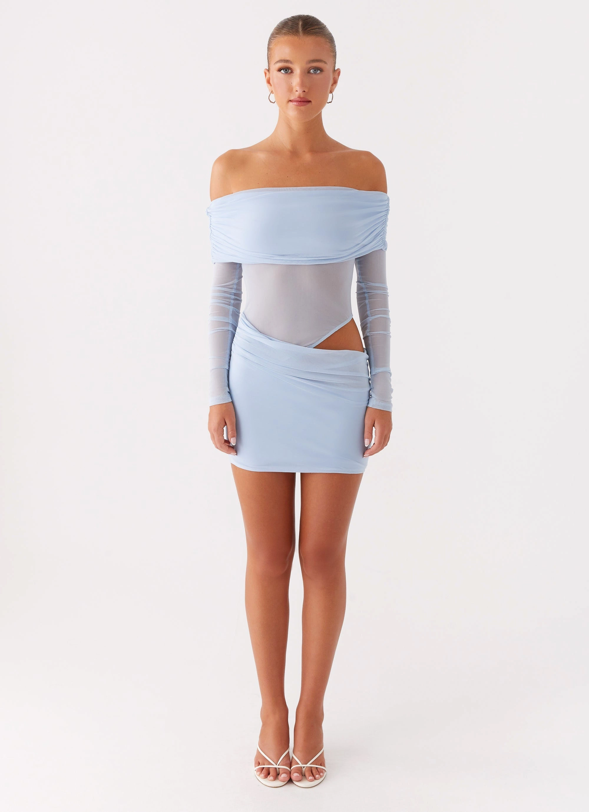 Edgy Layers Clean Style No Doubt Mini Dress - Blue