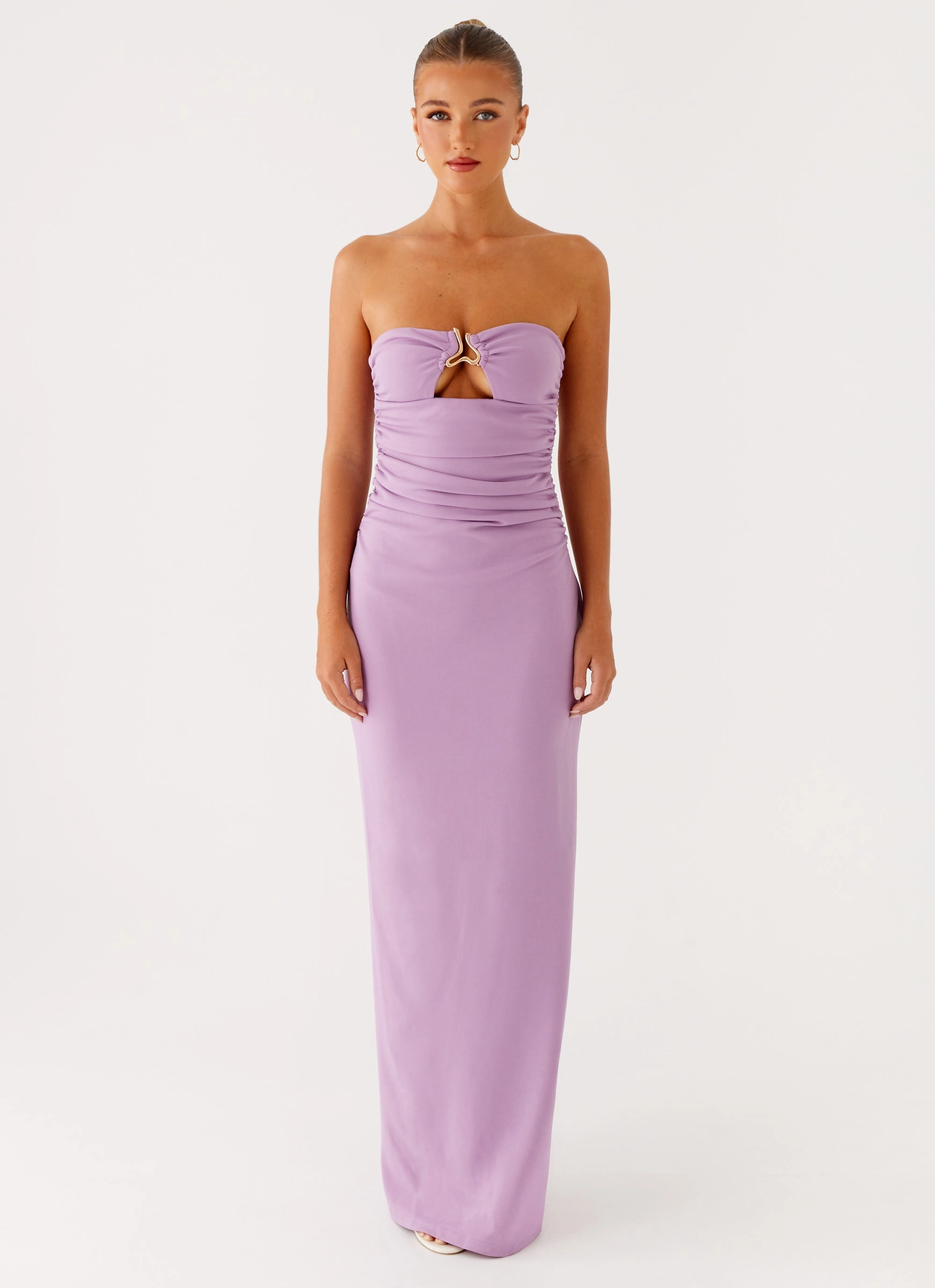 Bold Elegance Texture Soft Eryn Maxi Dress - Lilac