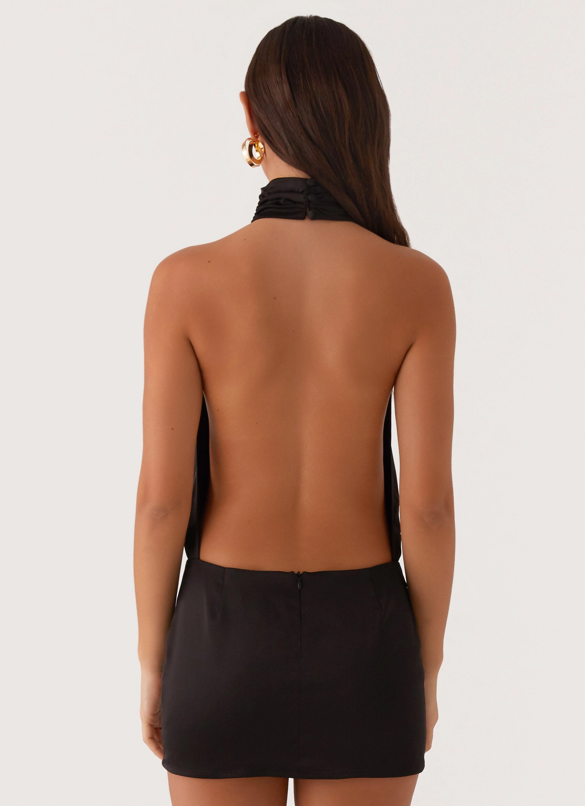 Sleeveless Birdie Halterneck Mini Dress - Black