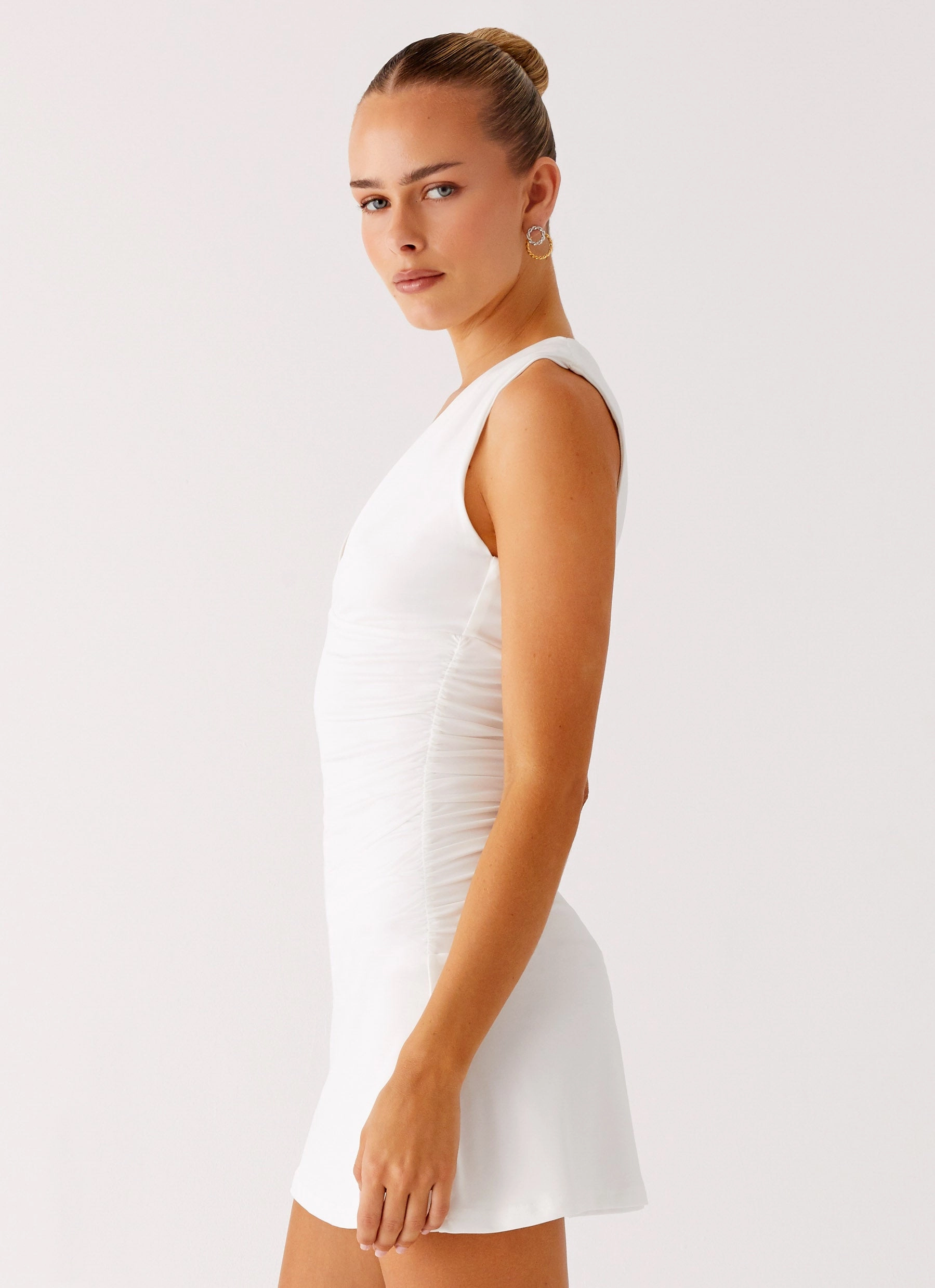 Cherry Sky Mini Dress - White Night Vibes Comfortable travel dress