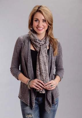 Stetson Womens Animal Print 80x20in Taupe Rayon/Spandex Scarf Ocean Vibes