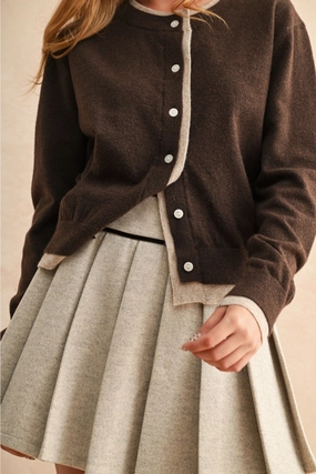 Rose Button Down Cardigan - Brown All Season Knitwear