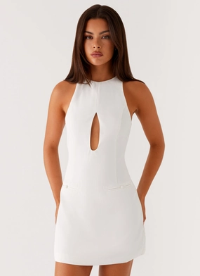 Stacy Mini Dress - White Stay Cool Polite Vibe