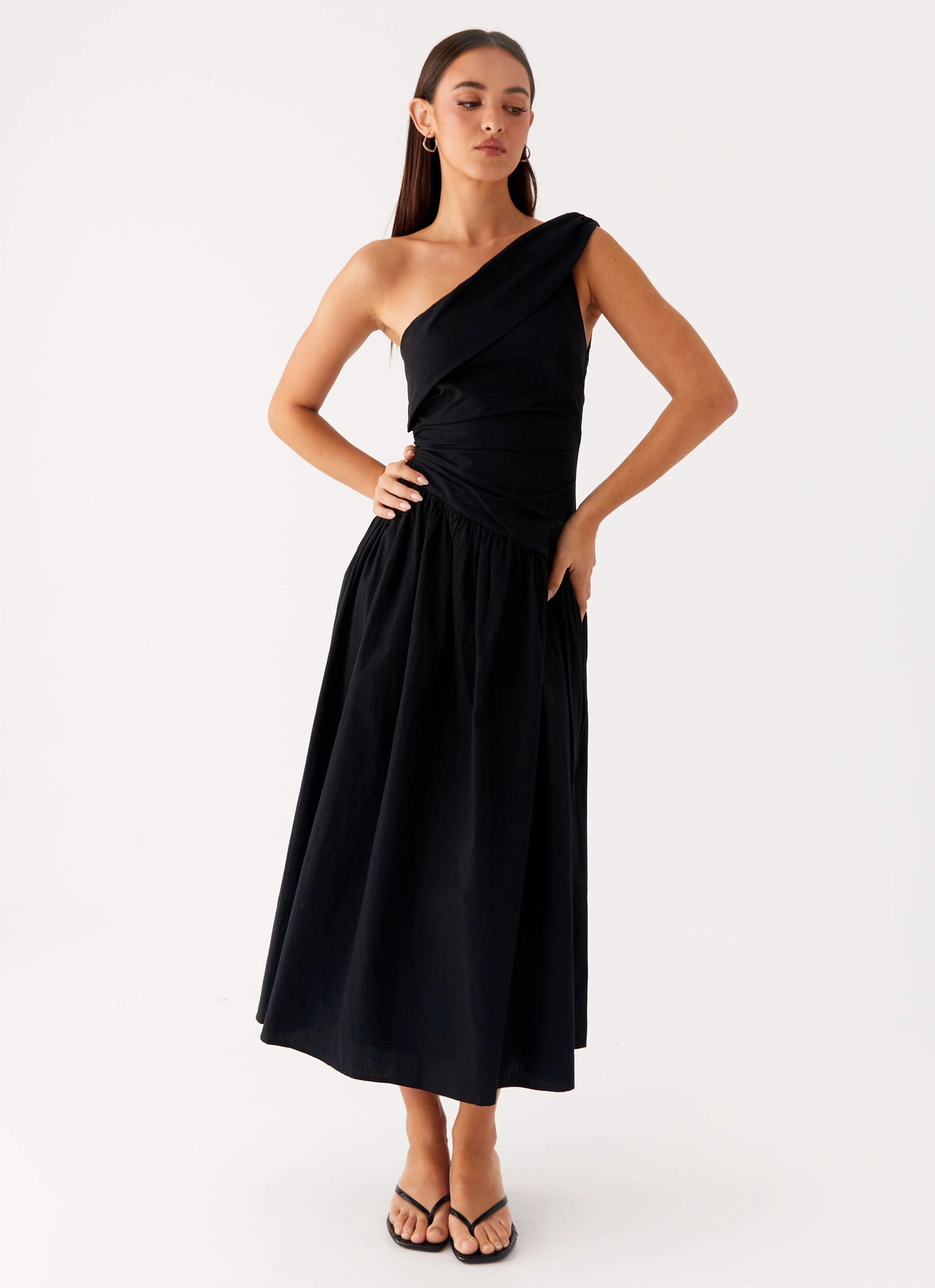 Janessa Midi Dress - Black Comfort Fit Effortless Fit