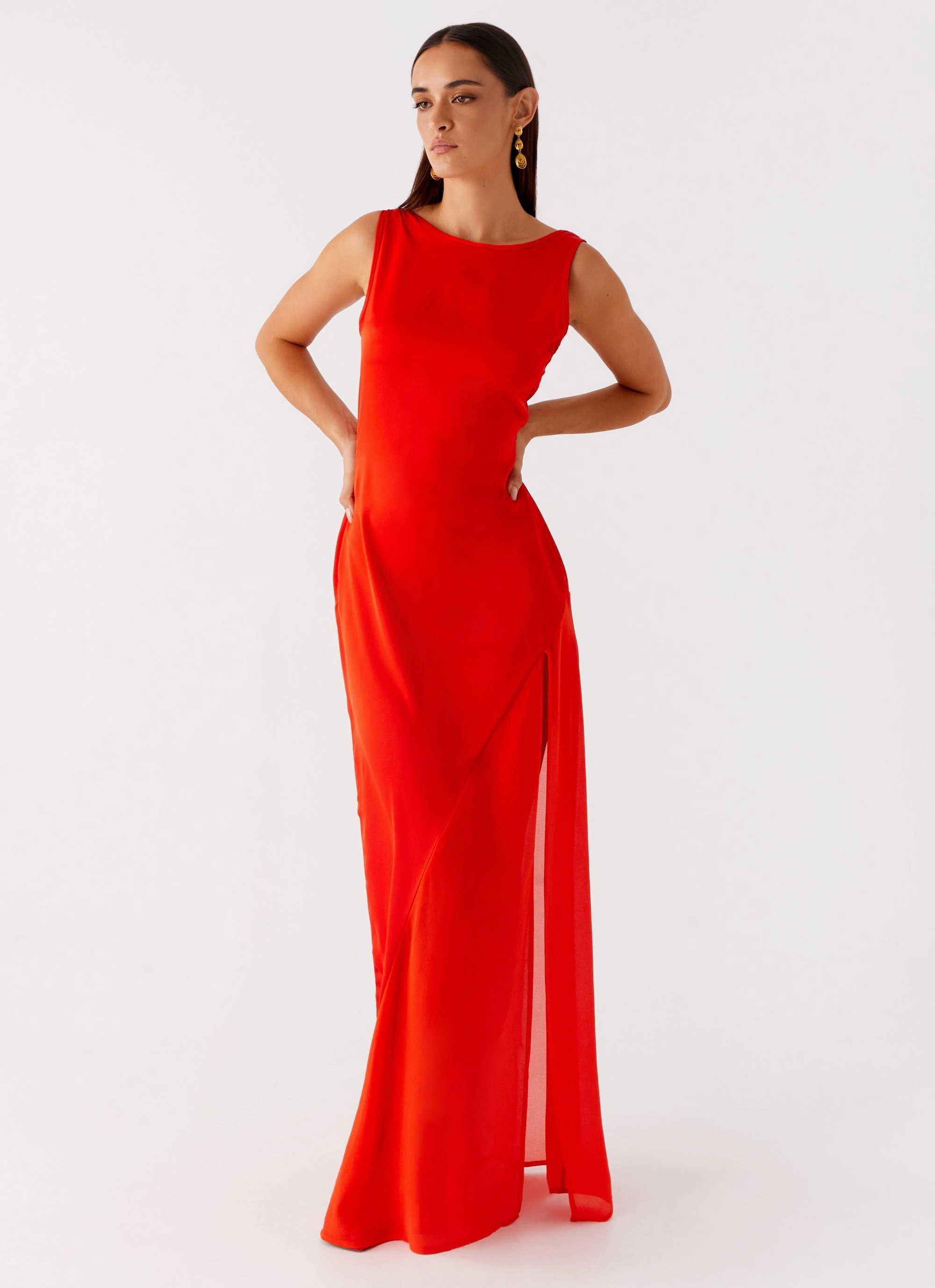 Breath Ease Sophisticated and Relaxed Ramiro Maxi Dress - Red