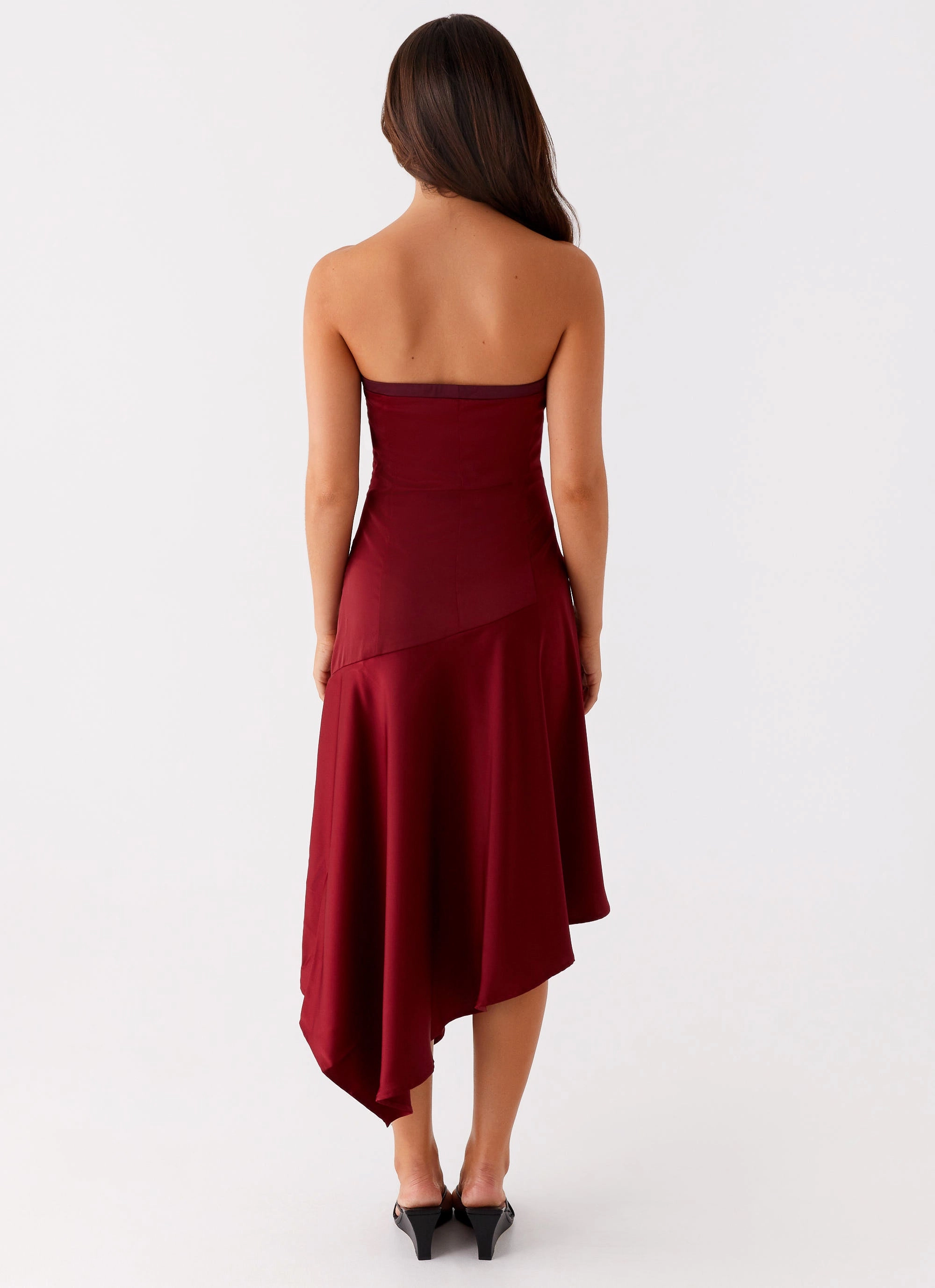 Matisse Midi Dress - Red Boat-Neck Flexible Comfort