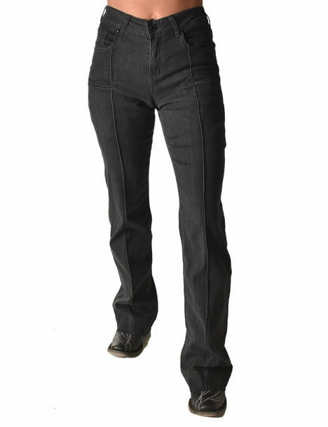 Cowgirl Tuff Womens UltraBreathe Trouser Charcoal Lyocell Jeans Relaxed Style Lightweight Durable Home Comfort Teen Outfit