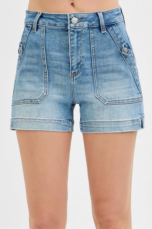 Essential Look Henry High Rise Patched Pocket Shorts S-XL