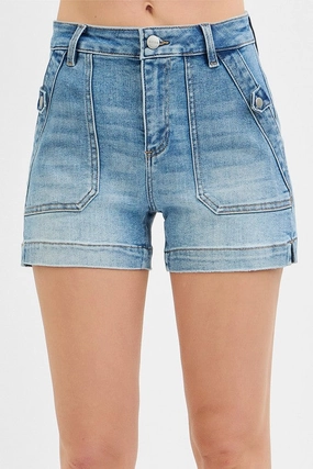 Henry High Rise Patched Pocket Shorts S-XL Modern Outfit