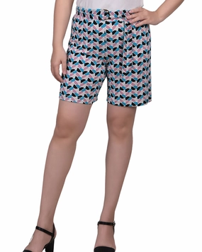 Petite Shorts With Ring And Belt Cooling Fabric