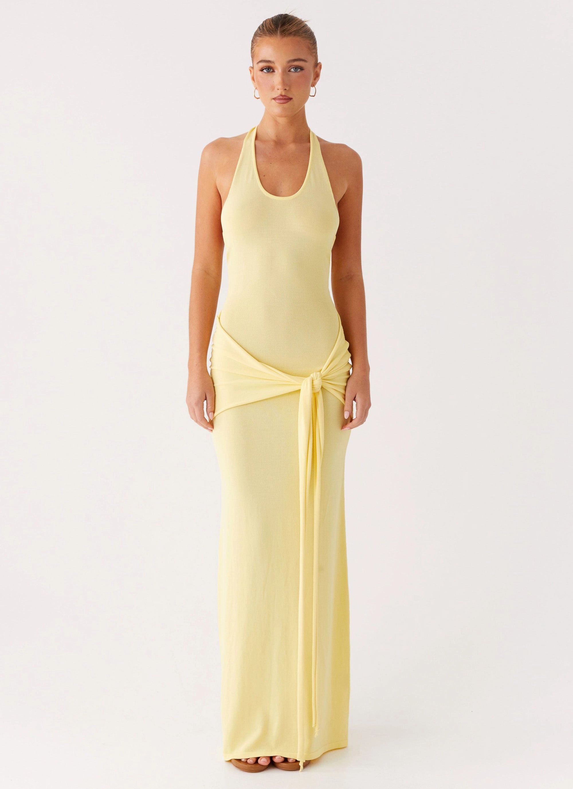 Timeless Appeal Pina Colada Knit Maxi Dress - Yellow