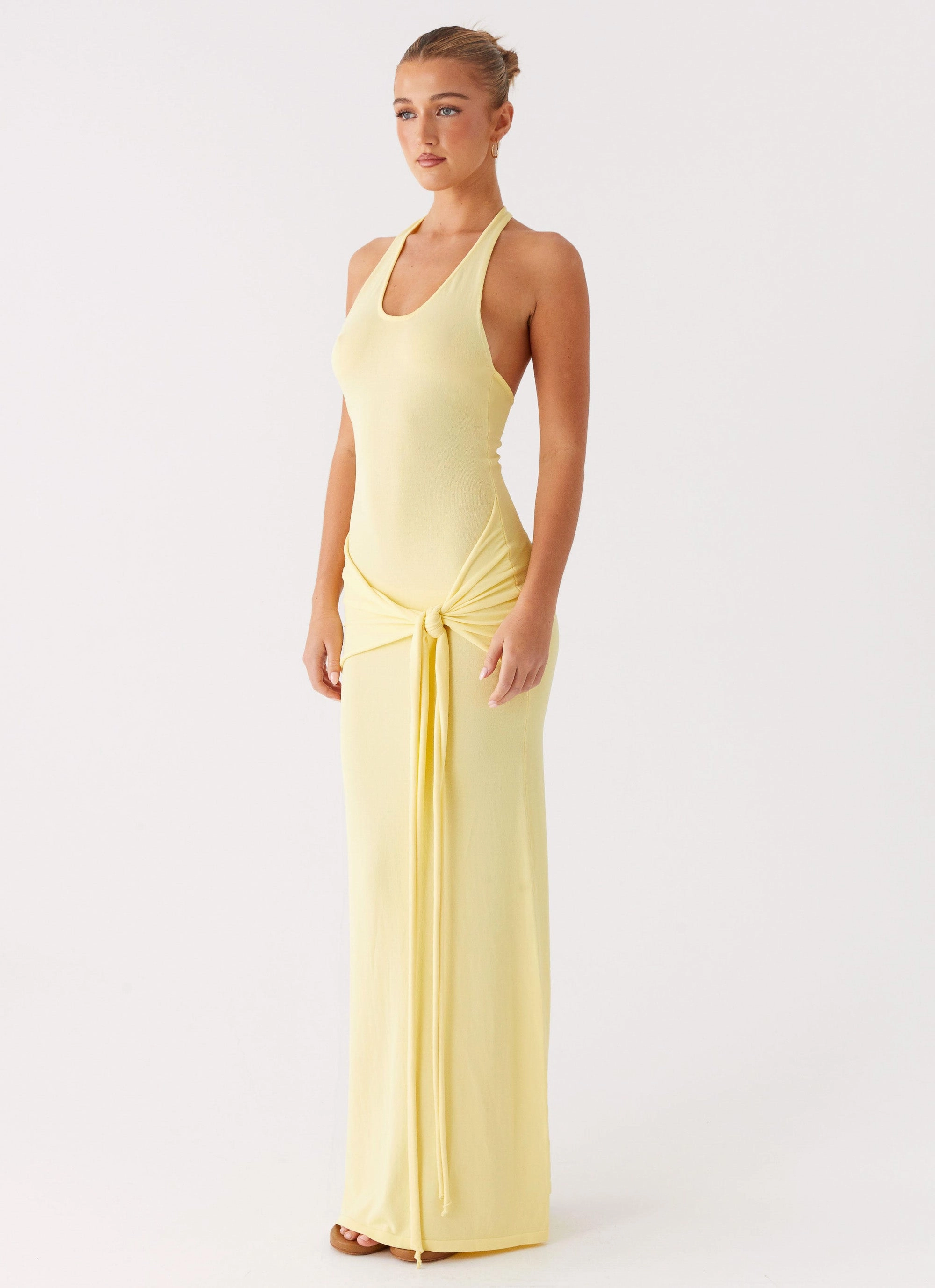 All-Day Comfort Wear Beach Moment Pina Colada Knit Maxi Dress - Yellow