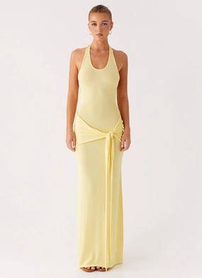 Timeless Appeal Pina Colada Knit Maxi Dress - Yellow