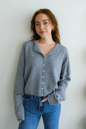 Unisex style Piper Cardigan - Heather Grey