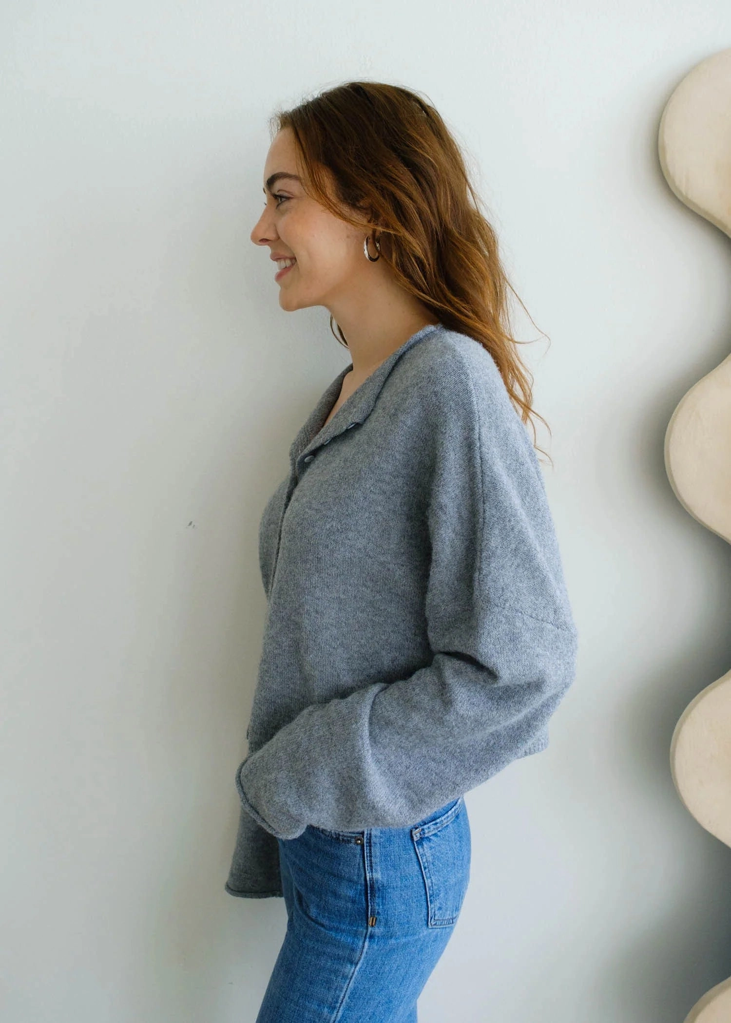Piper Cardigan - Heather Grey All Day Comfort Fit