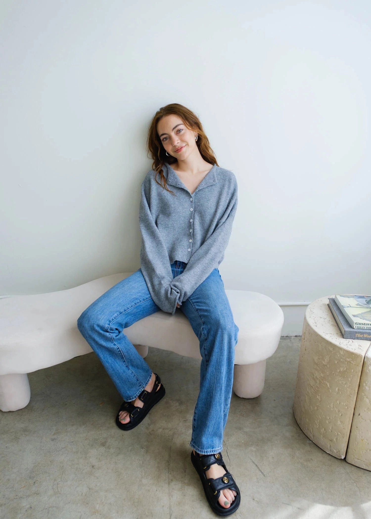 Piper Cardigan - Heather Grey Friction Resistant Edging