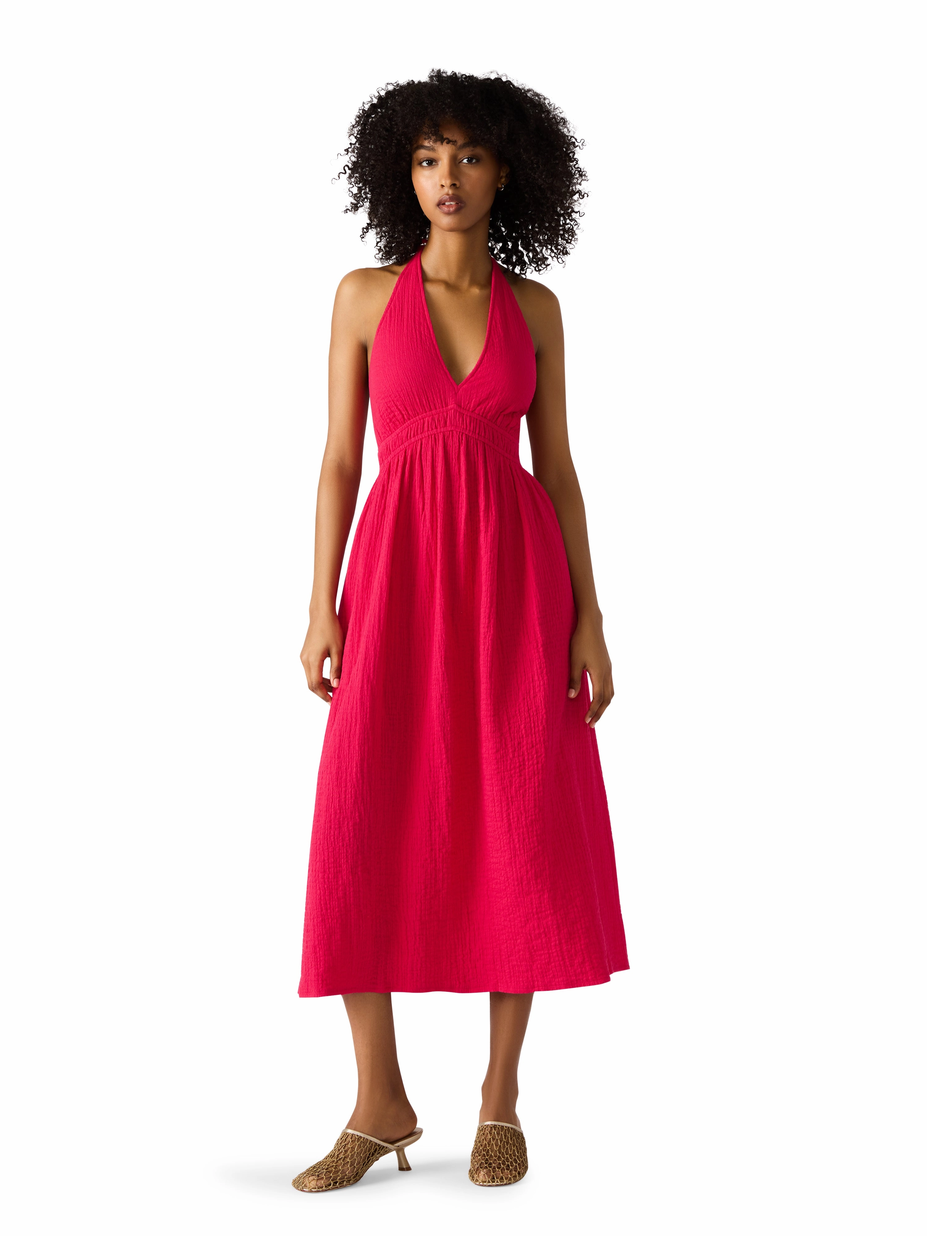 Perfectly Tailored Dew Glow Piper Dress in Cranberry