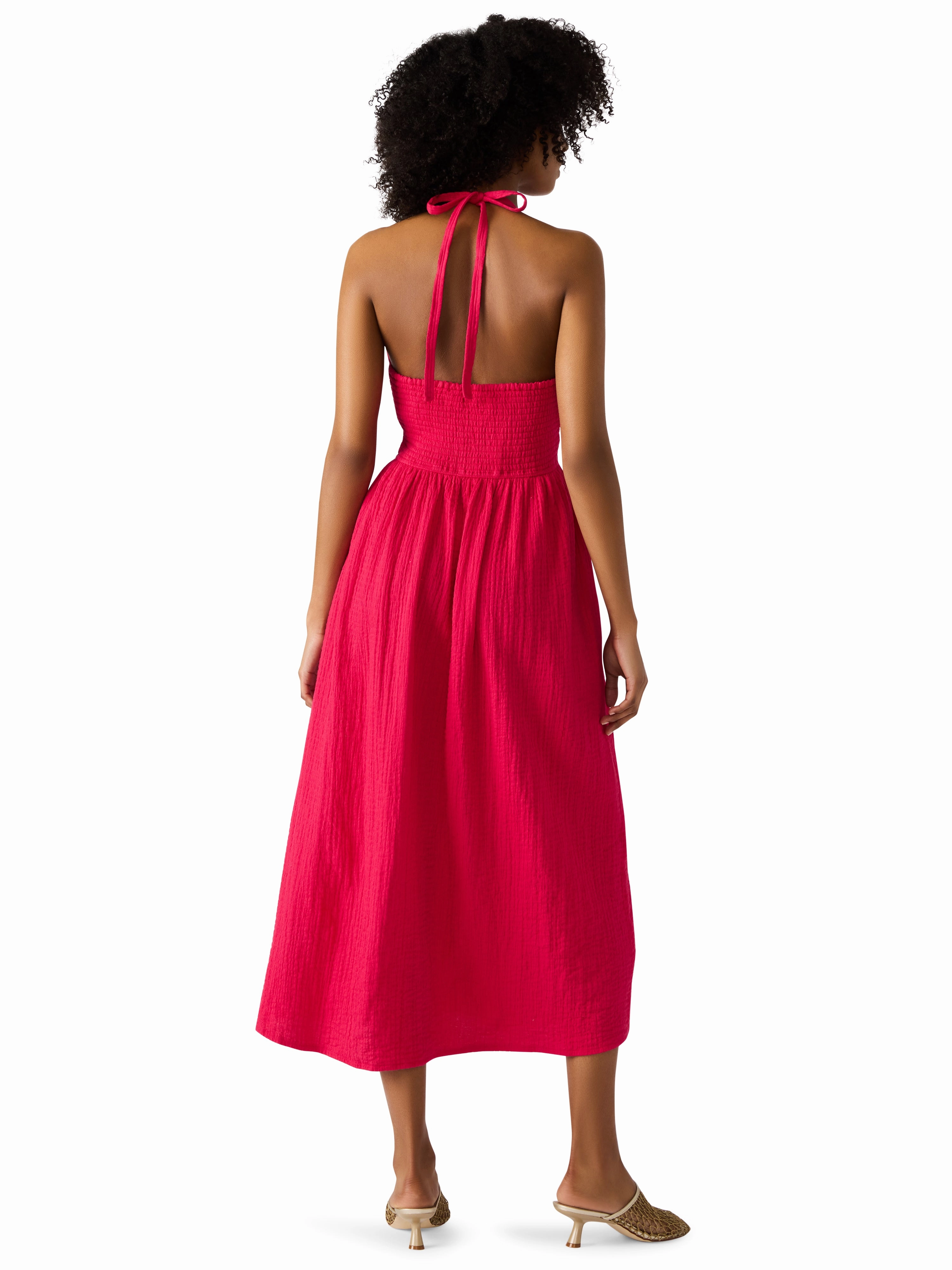 Piper Dress in Cranberry Vibrant Style High Hemline