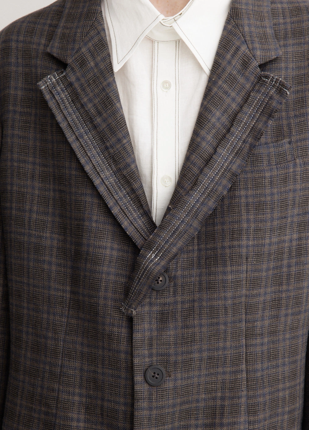 Adventure Day Look WaterResistantCoating Plaid Decorative Cloth 3 Buttons Jacket