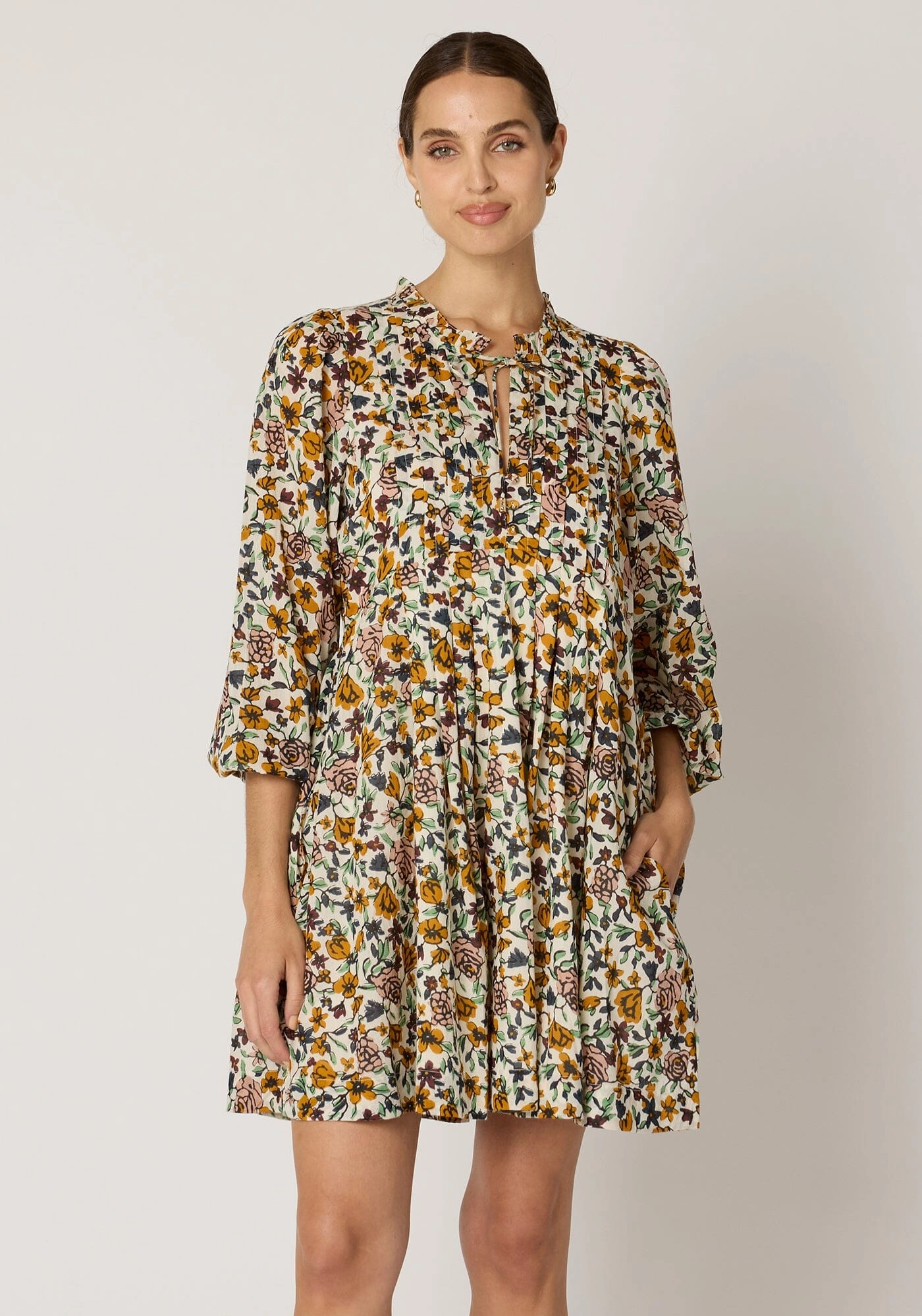 WaterRepellentCoating Classic Touch Scarlet Mini Dress | Wild Cosmos