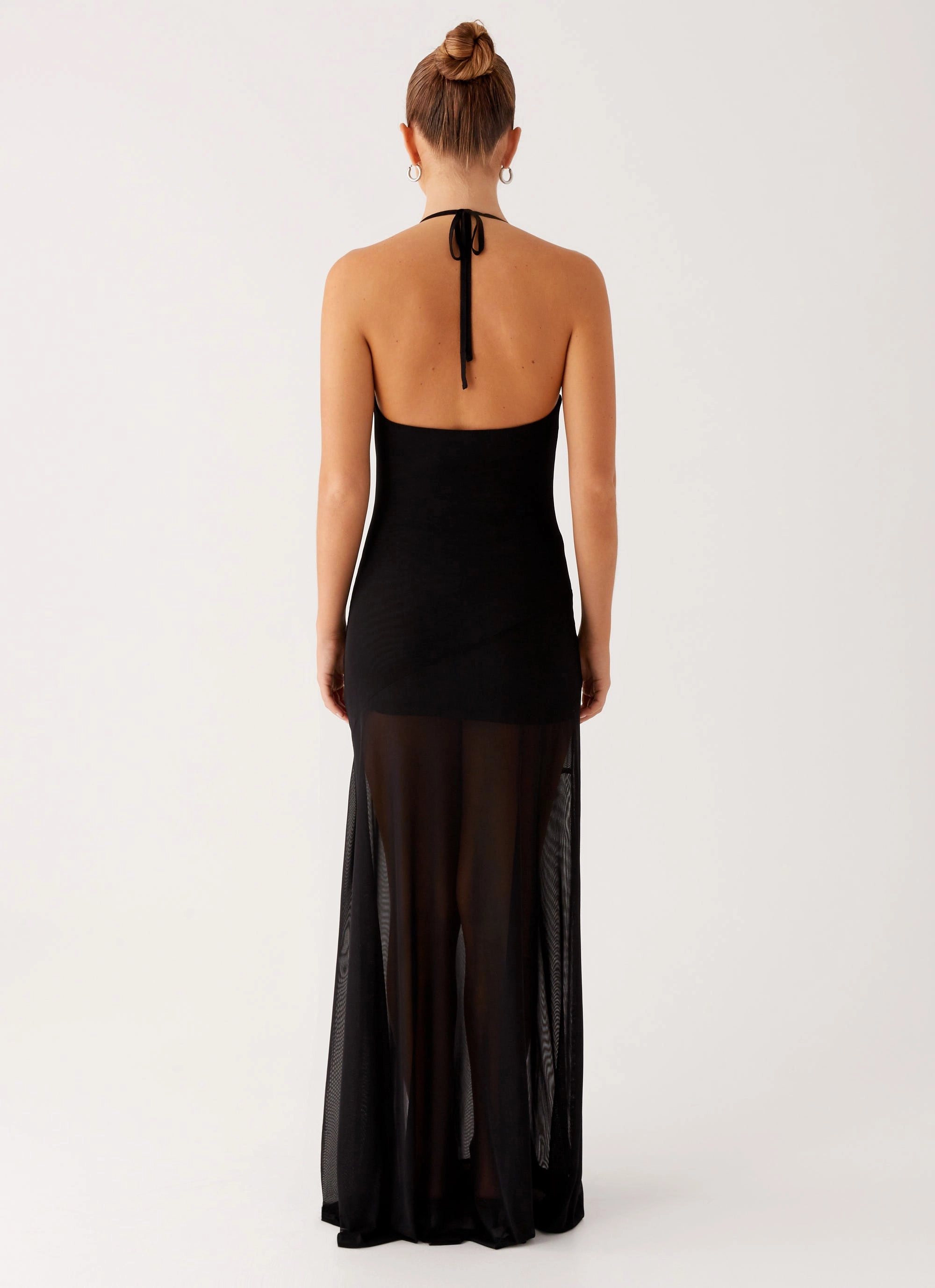 Mckinley Maxi Dress - Black Delicate Lines