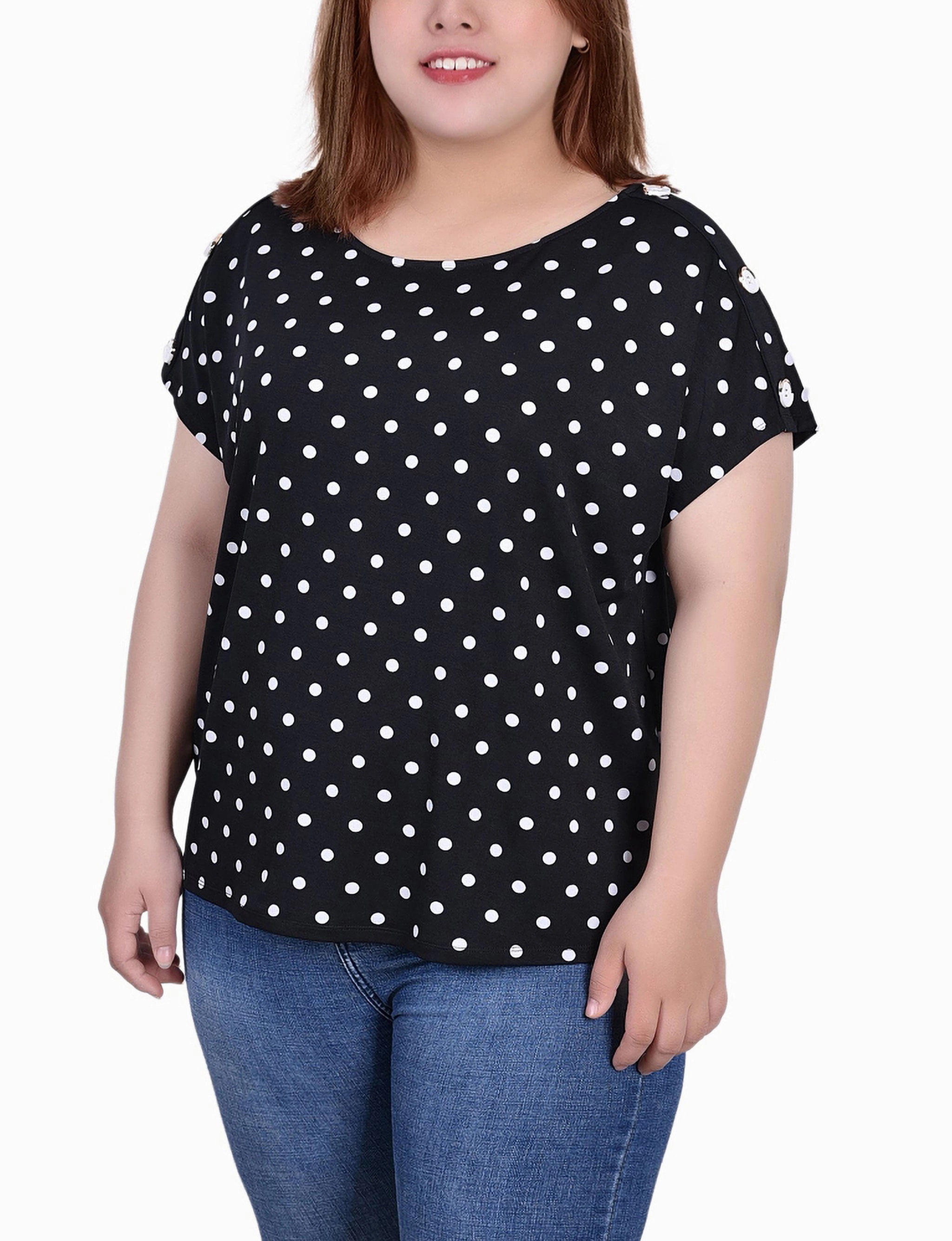 Plus Size Short Extended Sleeve Top Casual Edge Light Volume