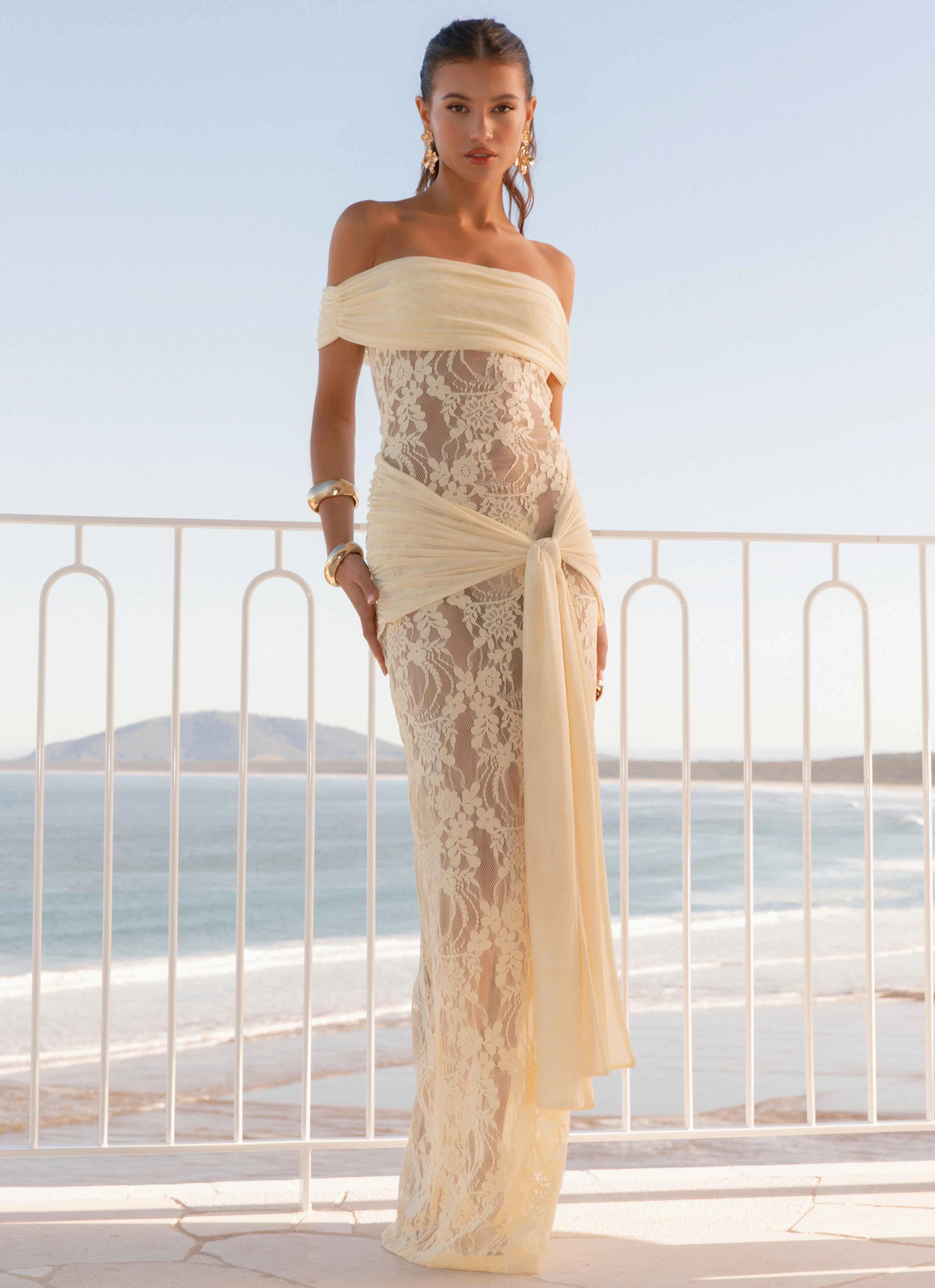 Pure Fit Luxe Fit Gracie Twist Maxi Dress - Yellow