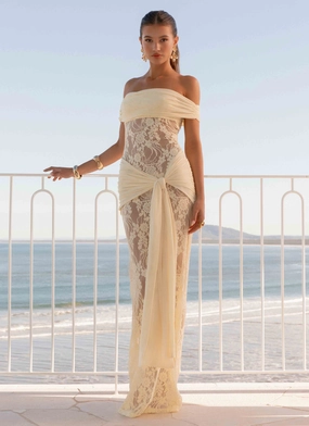 Gracie Twist Maxi Dress - Yellow Timeless Trend